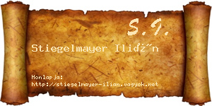 Stiegelmayer Ilián névjegykártya